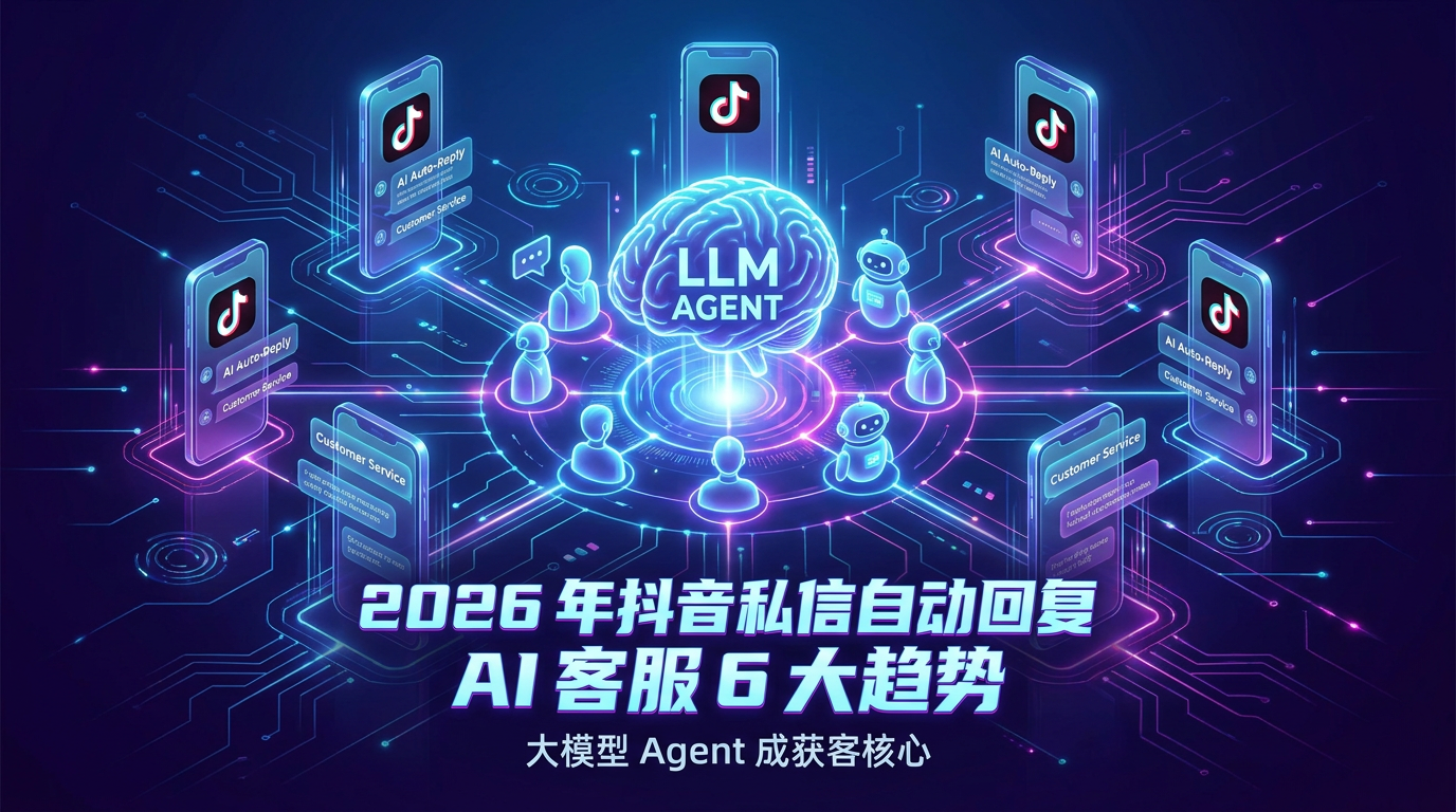 2026 年抖音私信自动回复 AI 客服 6 大趋势：大模型 Agent 成获客核心